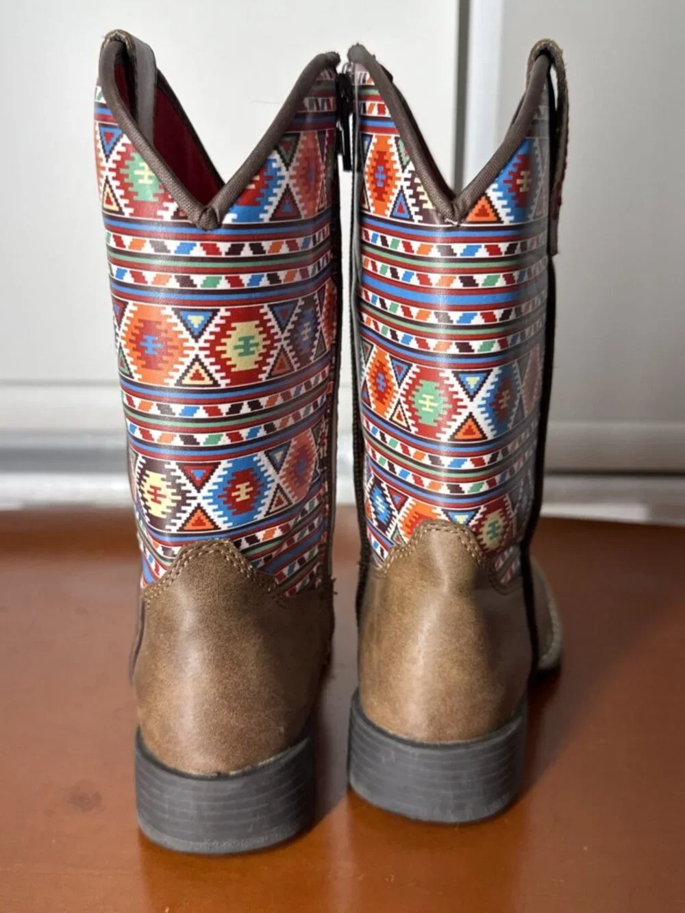 Twister Western Boots Little Girl 9 Daniella Southwest Print Brown Cowgirl